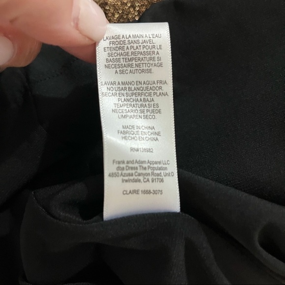 Dress The Population Claire Strapless Dress Bronze Shimmer Size Medium Bodycon - Picture 9 of 9